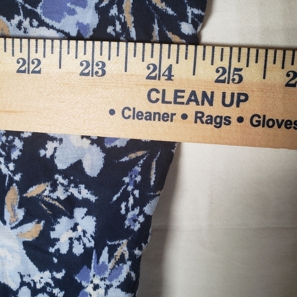 Time And Tru Blue Floral Boho Peasant Shirt Sz L - Picture 10 of 10